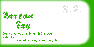 marton hay business card